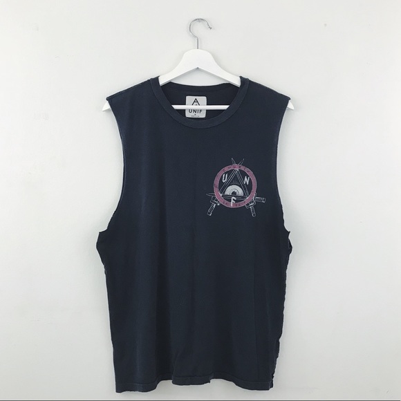 UNIF Tops - UNIF Distressed Church of UNIF Muscle Tank Top